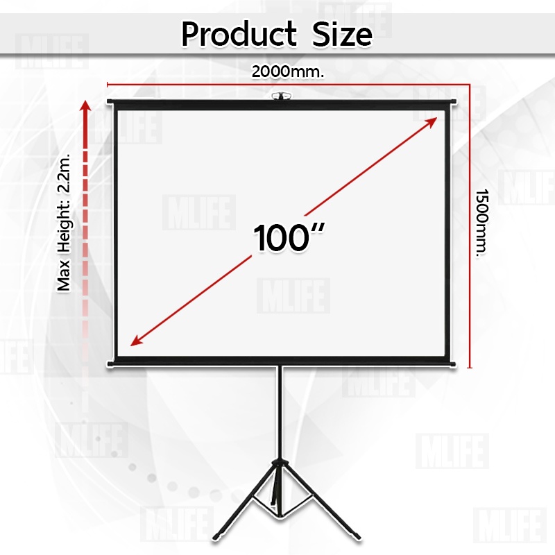 mlife-จอโปรเจคเตอร์-100-นิ้ว-4-3-พร้อม-ขาตั้ง-3-ขา-โปรเจคเตอร์-จอรับภาพโปรเจคเตอร์-tripod-projector-screen-100