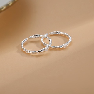แหวนผู้หญิงเกาหลีแฟชั่นระดับไฮเอนด์แหวนเพชรสี่เหลี่ยมเรียบง่ายแหวนสวยหรู