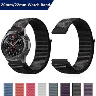 สินค้า Nylon Loop Watch Strap 20mm 22mm for Samsung Galaxy Watch 4 3/46mm/42mm/active 2/Gear S3 Bracelet For Huawei Watch GT/2/2e/Pro