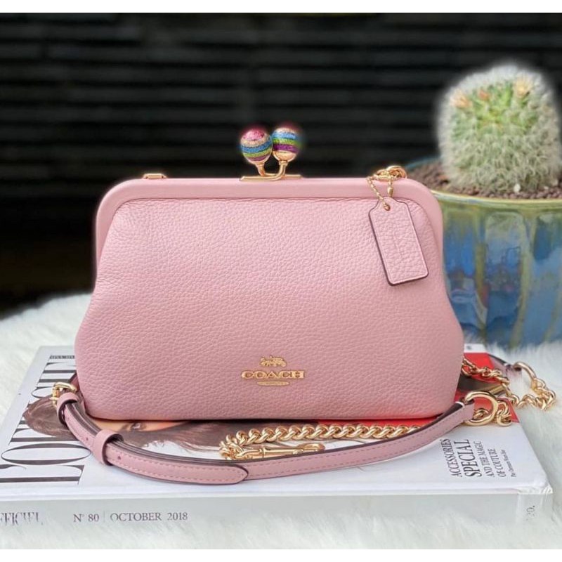 สด-ผ่อน-ครอสบอดี้-สีชมพู-coach-c1451-nora-kisslock-crossbody