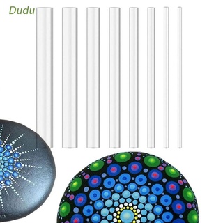 Dudu 8pcs Clear Round Acrylic Rod Round Twist Bar Dotting Rock Painting Tools Transparent Perspex Bar Diy Acrylic Dotting