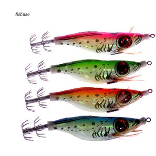 FHUE_Saltwater 3D Shrimp Fishing Lure Luminous Prawn Flick Bait Squid Jig Hook Tackle