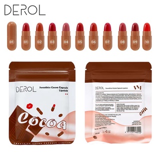 Derol ลิปสติกแคปซูลแมทท์ช็อคโกแลต 10 ช็อคโกแลตใน 1 กระเป๋า Dr-041