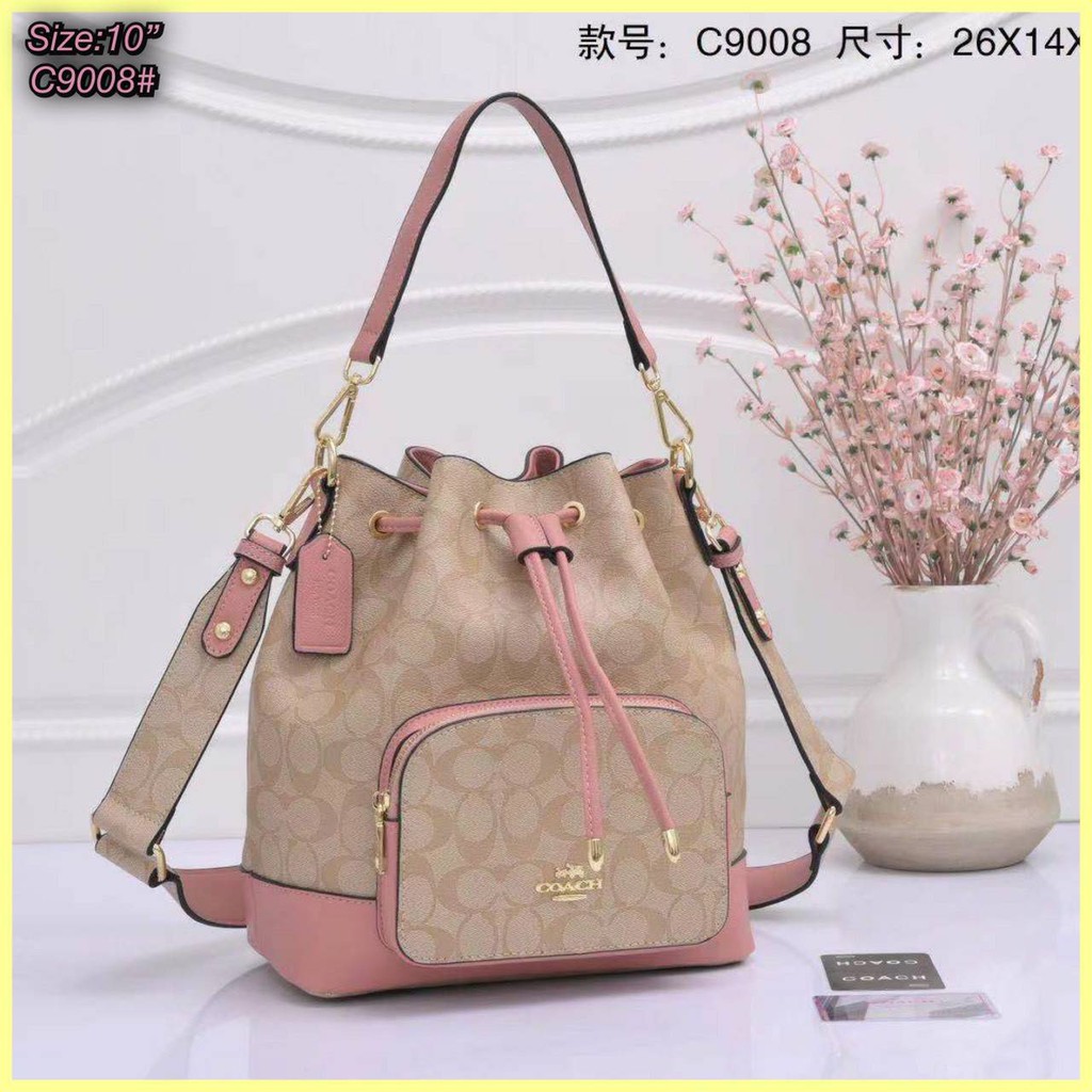 พร้อมส่ง-coach-ขนาด-10-นิ้ว-กระเป๋าทรงจีบ-โค้ช