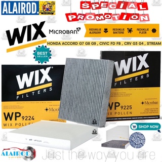 ‼️WIX FILTER‼️กรองแอร์ คาร์บอน HONDA Accord G7 G8 G9 G10 ปี 2003-2018 , Civic FD FB ปี 2006-2016 , CRV G3 G4, Stream