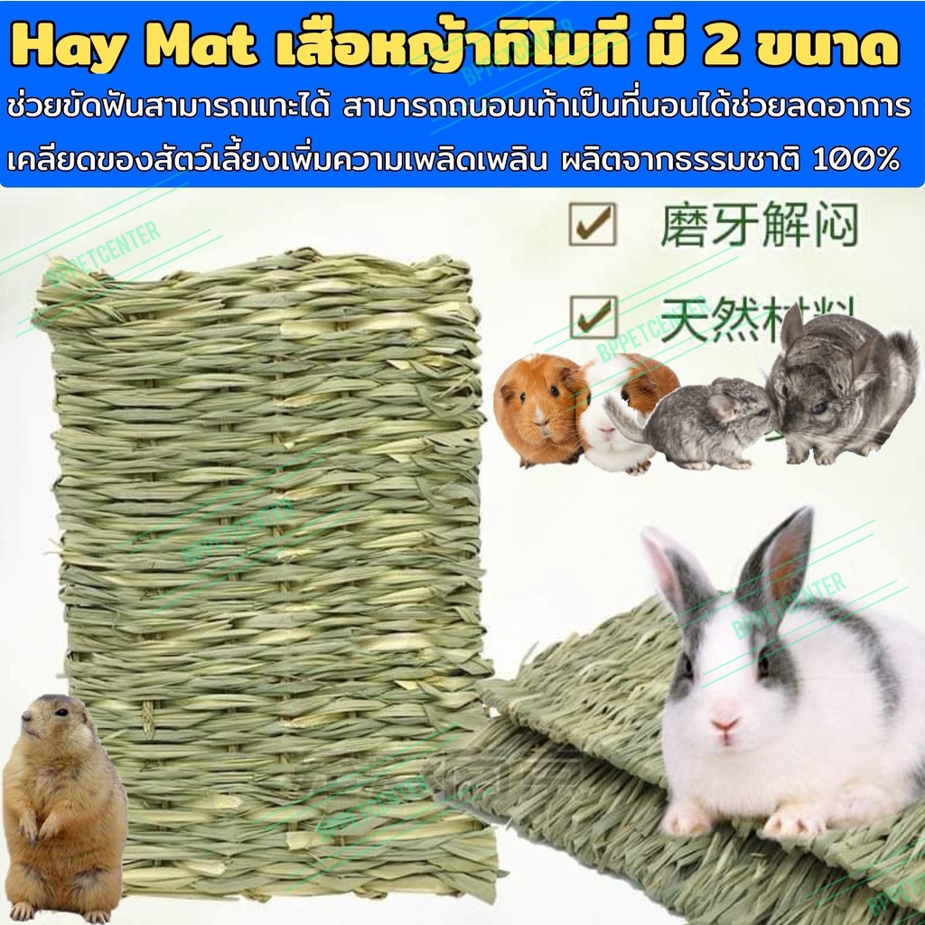 ภาพหน้าปกสินค้าเสื่อหญ้าสำหรับกระต่าย Hay mat ของเล่นลับฟันกระต่าย เสื่อหญ้าถนอมเท้าสัตว์เลี้ยง มี 2 ขนาด