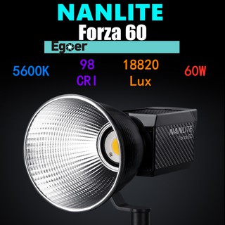 Nanlite Forza 60 LED light 60 w 5600 k โคมไฟสปอร์ตไลท์สําหรับถ่ายภาพสตูดิโอ NANGUANG