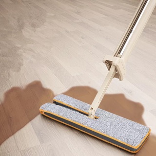 🔴พร้อมส่ง🔴 ไม้ถู ไม้ม็อบ ไม้ถูพื้น แบบรีดน้ำ ไม้กวาด อุปกรณ์ทำความสะอาด แบบ 360 องศา (สีน้ำตาล) Cleaner Mop