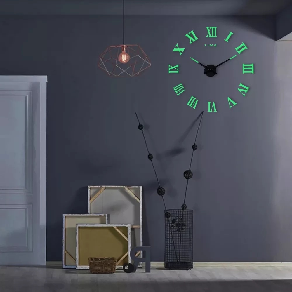 นาฬิกาแขวนผนัง-3d-โรมัน-เรืองแสง-เรียบง่าย-diy-สเตอริโอ-นาฬิกาแขวน-ดิจิทัล-ห้องนั่งเล่น-ห้องนอน-สติกเกอร์-นาฬิกา-ตกแต่งผนัง
