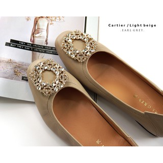 EARL GREY รองเท้าหนังแกะแท้  รุ่น Cartier series in Light beige