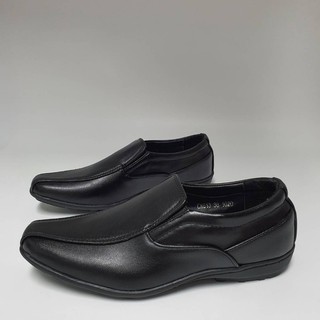 สินค้า รองเท้าหนังสีดำพื้นเตี้ยไม่มีส้นพื้นเย็บ#813ไซส์36-40