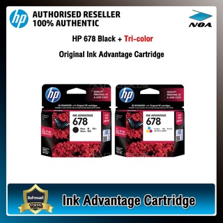 สินค้า 【สินค้าเฉพาะจุด】ตลับหมึก หมึก HP 678 ของแท้ 100% Black Ink Cartridge Tri-color Ink Cartridge