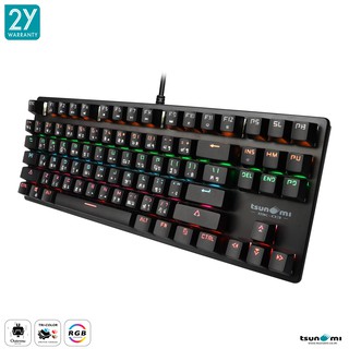ภาพขนาดย่อของสินค้าคีย์บอร์ดเกมมิ่ง Tsunami Outemu MK-03 87 Keys TKL Mechanical gaming keyboard (รับประกัน 2 ปี)