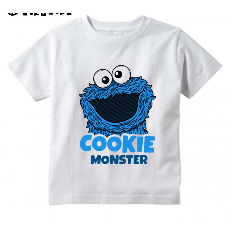 เสื้อยืดแขนสั้น-พิมพ์ลายการ์ตูน-sesame-street-cookie-monster-สําหรับเด็กผู้ชาย-และเด็กผู้หญิง