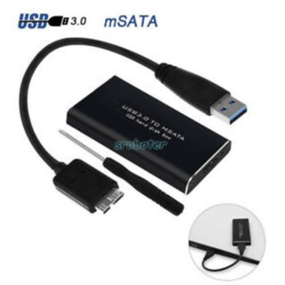 สินค้า New Black mSATA to USB 3.0 External Enclosure Converter Adapter SSD Case Box