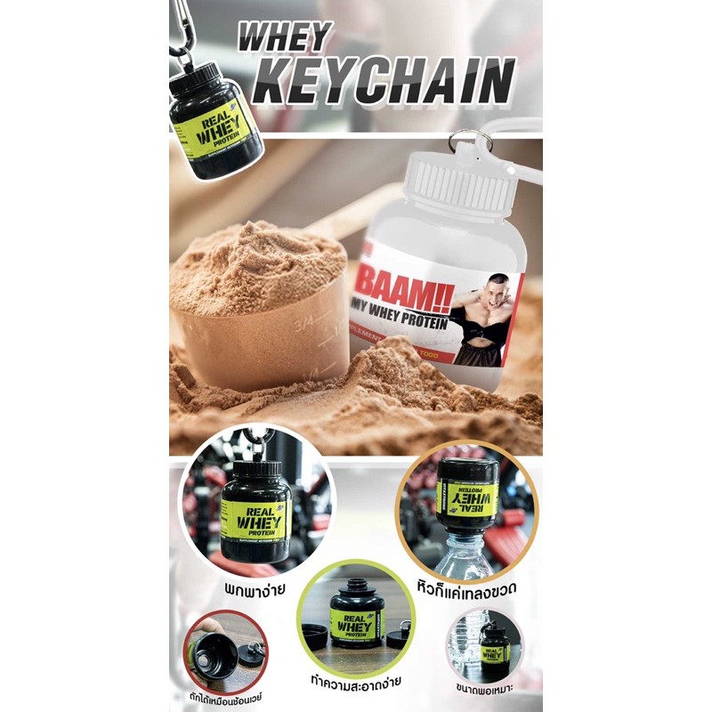 FITWHEY WHEY TO GO SUPPLEMENT KEYCHAIN กระปุกใส่เวย์ พวงกุญแจกระปุกเวย์ ...