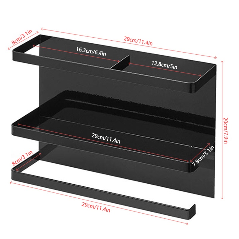 aoto-ชั้นวางเครื่องเทศในตู้เย็น-แบบแม่เหล็ก-อเนกประสงค์-พร้อมที่ใส่กระดาษทิชชู่-ไม่ต้องเจาะผนัง-สําหรับห้องครัว-ห้องน้ํา