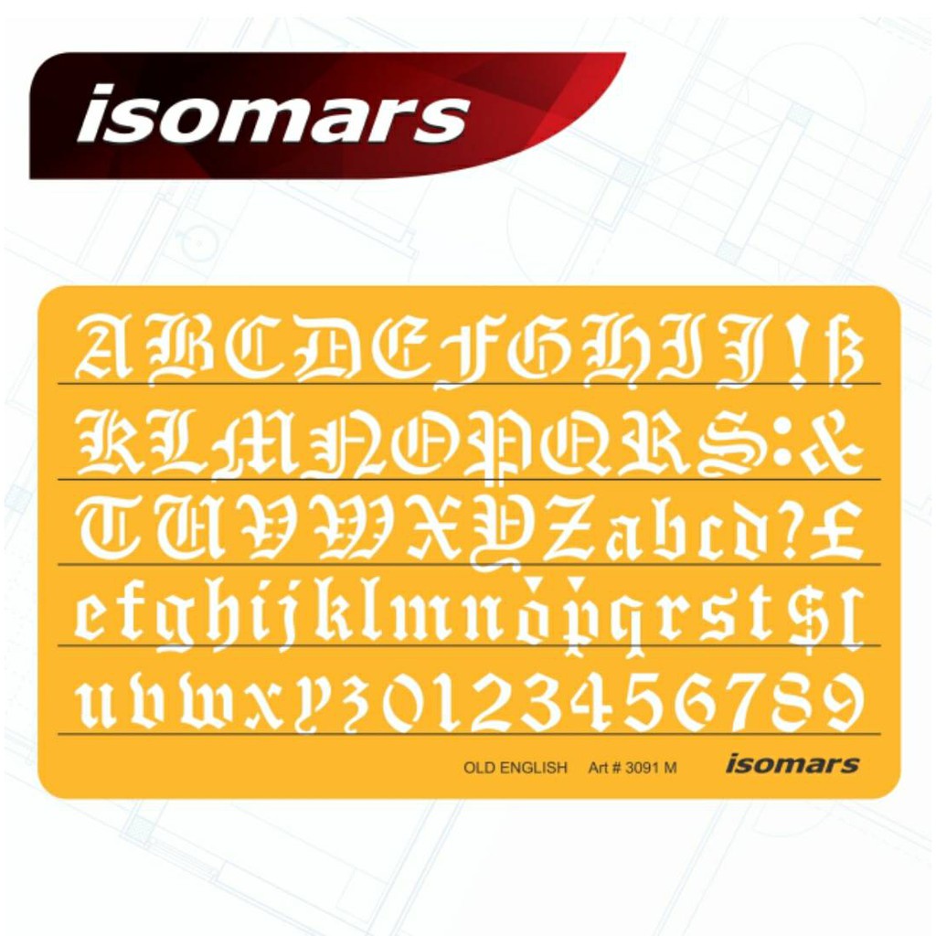 ISOMARS แผ่นเพลทอักษร OLD ENG ISOMARS แผ่นเพลท สำหรับการออกแบบ (3091 ...