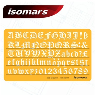ISOMARS แผ่นเพลทอักษร OLD ENG ISOMARS แผ่นเพลท สำหรับการออกแบบ (3091)