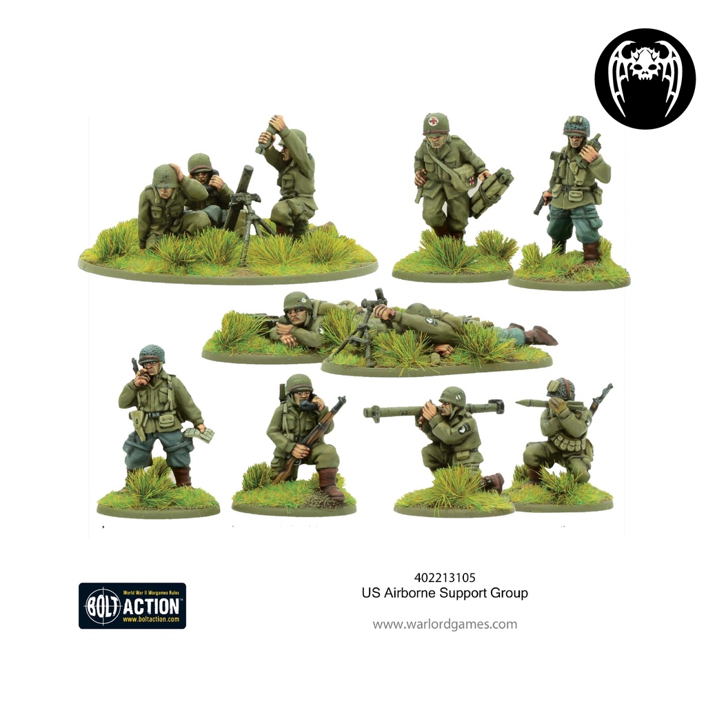 Warlord Games Bolt Action US Airborne D-DAY : Mortier Medium – Jeu De Guerre D-Day Mortar Team 28mm