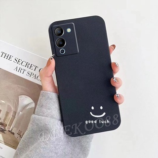 2022 New เคสโทรศัพท์มือถือ Infinix Note 12 G96 G88 VIP NFC 11S 11 Pro Hot 12i 12 Play 11S NFC Phone Case Matte Slim  Softcase Solid Color Smiling Face Handphone Casing Couple Red Black Back Cover