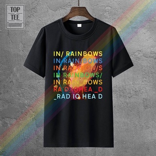 เสื้อยืดผ้าฝ้าย พิมพ์ลาย Radiohead In Rainbows Rock Radiohead สีดํา สําหรับผู้ชาย DF12HJ46243