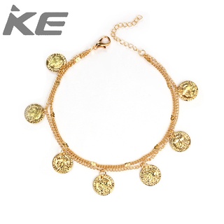 Jewelry polygonal winding portrait disc pendant alloy anklet anklet for girls for women low pr