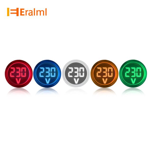 ไฟสัญญาณโวลต์มิเตอร์วัดแรงดันไฟฟ้า จอแสดงผลแบบดิจิทัล LED 22 มม.