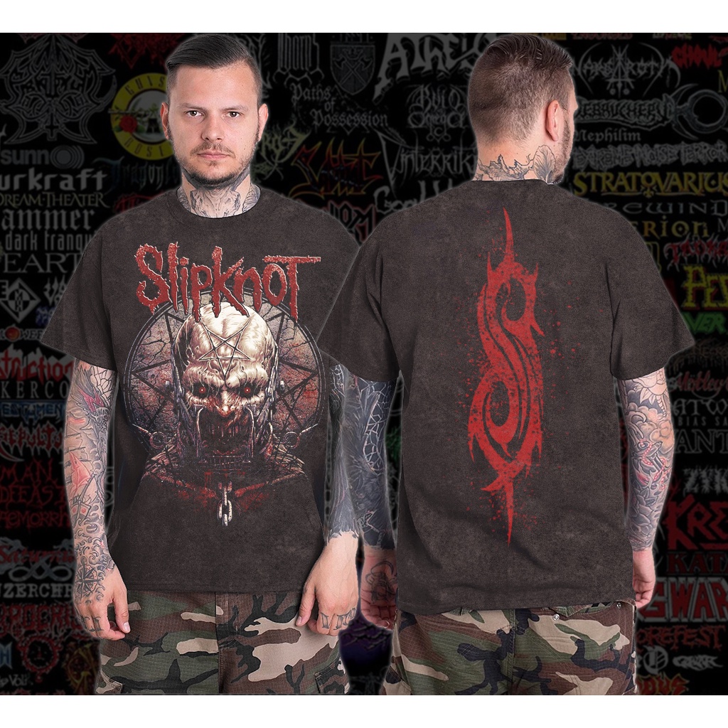 เสื้อยืด-พิมพ์ลายวง-slipknot-สไตล์วินเทจ-wash-058