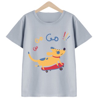 Babykidsเสื้อยืดคอตตอน100%ลายหมาเสื้อเด็กผู้ชายเสื้อเด็กผู้หญิงลายน่ารักผ้านุ่มใส่สบาย