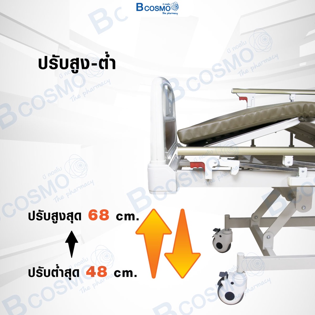 เตียงผู้ป่วย-เตียงมือหมุน-3-ไก-เตียงผู้สูงอายุ-ราวสไลด์-ฟรีเบาะนอน-ผ้ายางปูเตียง-เสาน้ำเกลือ-ประกัน-1-ปี