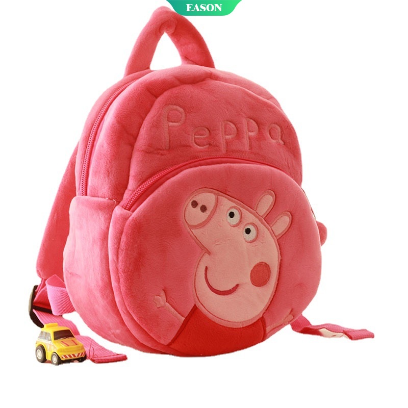 ราคาและรีวิวSanrios กระเป๋าเป้สะพายหลัง ผ้ากํามะหยี่ขนนิ่ม ลายการ์ตูนอนิเมะ Peppa Pig ขนาดเล็ก เพื่อการเรียนรู้ สําหรับเด็กอนุบาล