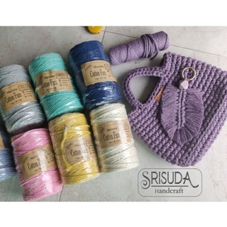 Macrame Cotton Fure 4mm/100m.ประมาณ520กรัมมี8สี