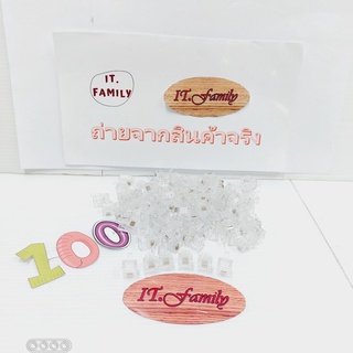 หัวโทรศัพท์ 4 pin (RJ11 แบบ4เขี้ยว เสียบสาย4คอร์)  จำนวน 100 ตัว (ออกใบกำกับภาษีได้)