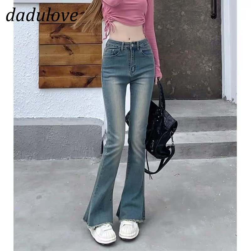 dadulove-new-korean-version-retro-jeans-high-waist-elastic-slim-fit-washed-horn-fashion-womens-clothing