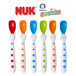 🌟พร้อมส่ง🌟 ช้อนป้อนอาหารสำหรับทารกและเด็กเล็ก NUK Gerber Graduates 6 Rest Easy Spoons