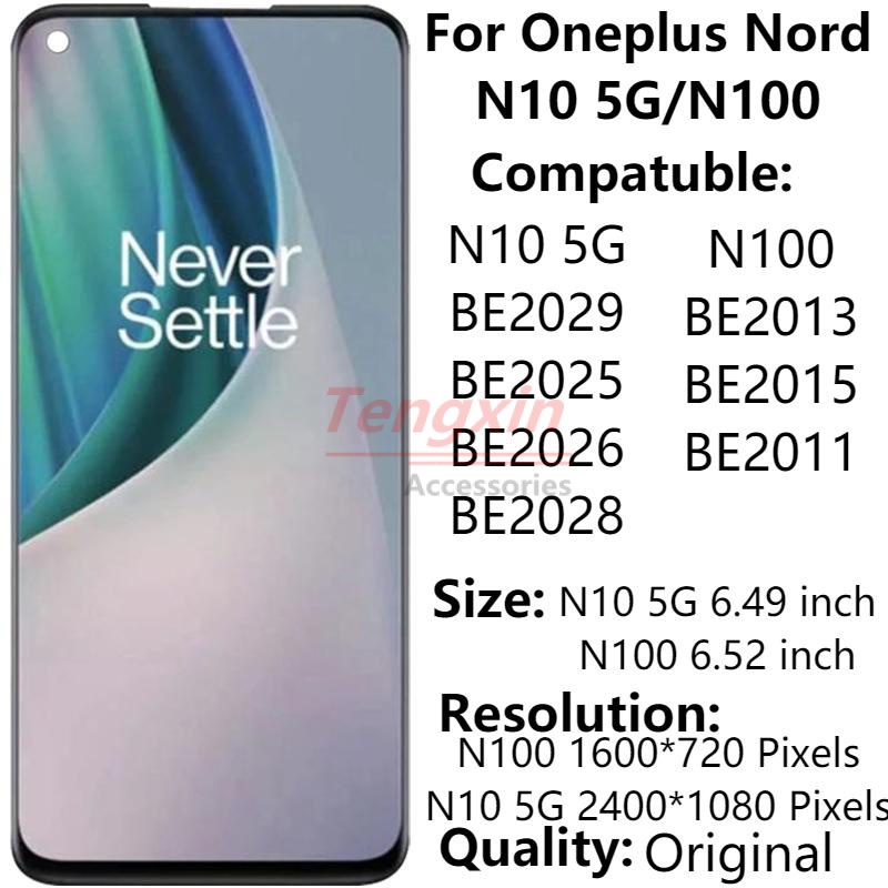 อะไหล่หน้าจอสัมผัสดิจิทัล-lcd-พร้อมกรอบ-สําหรับ-oneplus-nord-n10-5g-6-49-นิ้ว-nord-n100-6-52-นิ้ว