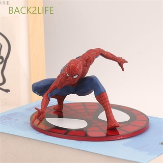 Back2Life ตุ๊กตาฟิกเกอร์ Marvel Avengers Miniature ตุ๊กตา Spider Man ของเล่นของสะสมสําหรับเด็ก