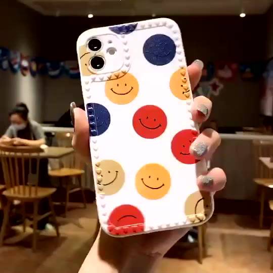 พร้อมส่งในไทย-เคสโทรศัพท์-เคสtpu-เคสไอโฟน-ลายอมยิ้มหลากสี-ใช้สำหรับipทุกรุ่น-995