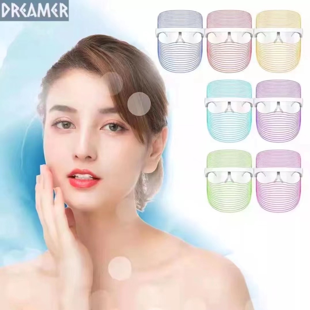 dreamerlifehouseหน้ากากแสงบำบัด-ledมาส์ก-led7color-หน้ากากแบบมีไฟ7สี-หน้ากากledเพื่อความงาม-หน้ากากแสง-led-mask