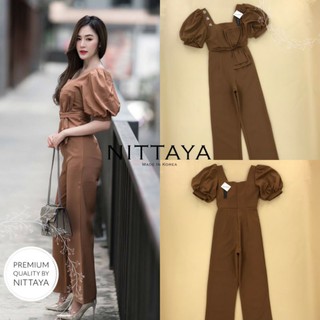 ป้าย NITTAYA: จั้มแขนพองขายาวสีน้ำตาลสุดหรู