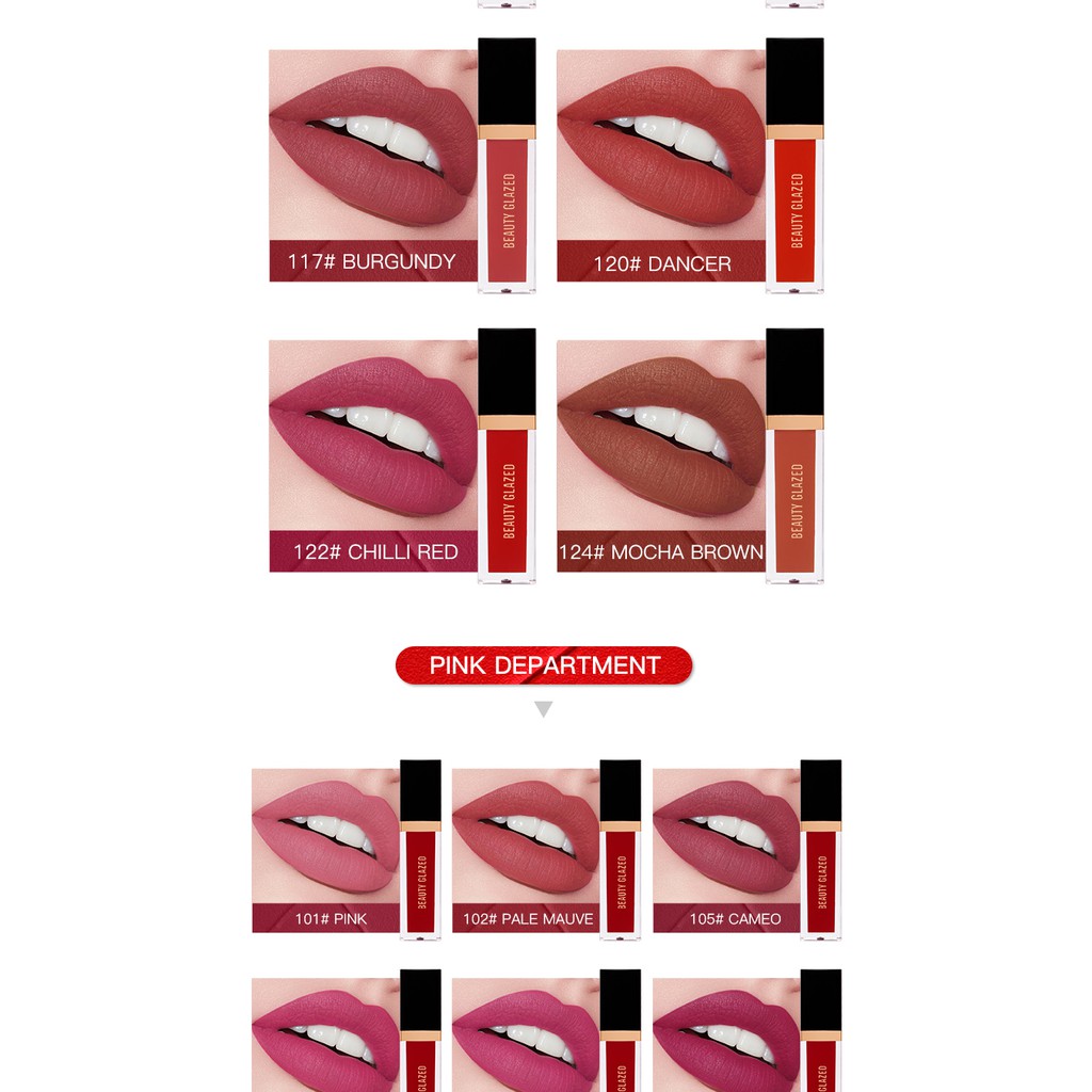 beauty-glazed24-สี-ลิปสติกลิปกลอสลิควิดลิควิดรุ่นแมทกันน้ำ