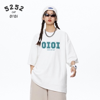 Oioi CAT เสื้อยืดคอกลม แขนสั้น พิมพ์ลายตัวอักษร ทรงหลวม แฟชั่นฤดูร้อน สําหรับผู้หญิงยืด.สบาย.รัก