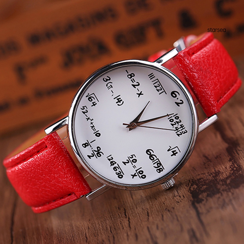 ภาพสินค้านาฬิกาข้อมือควอตซ์ สายหนังเทียม หน้าปัดสมการคณิตศาสตร์ แฟชั่นสําหรับผู้ชาย และผู้หญิง จากร้าน starsea.th บน Shopee ภาพที่ 5
