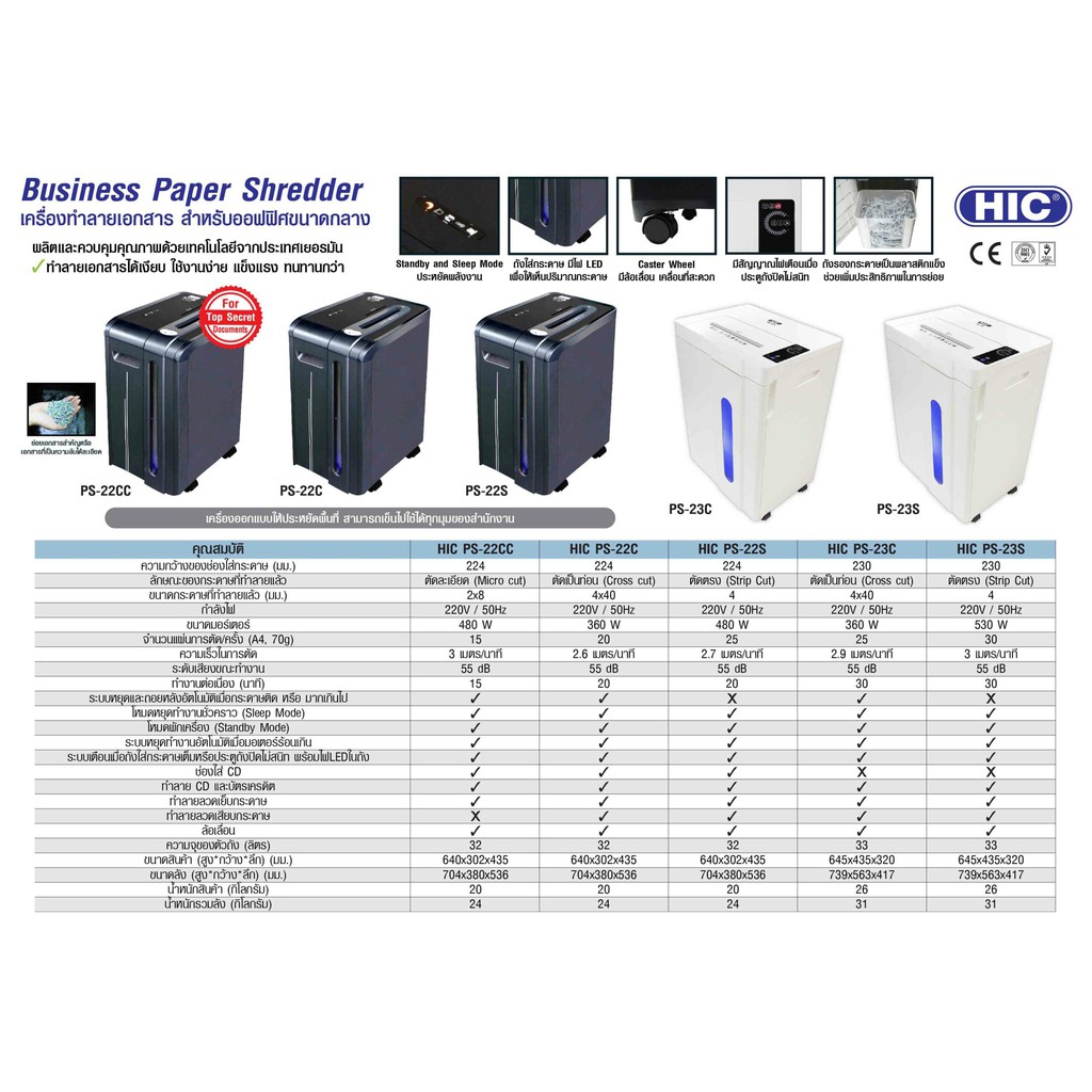 hic-เครื่องทำลายเอกสาร-รุ่น-ps-23s-ตัดตรง-strip-cut-กว้าง-4-มม