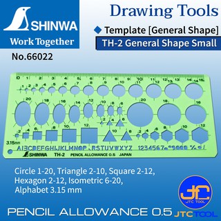 ภาพขนาดย่อของภาพหน้าปกสินค้าShinwa แผ่นเขียนแบบ รุ่น 66022 - Template  No.66022 จากร้าน jtc_tool บน Shopee