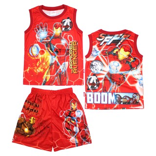 เสื้อผ้าเด็กลิขสิทธิ์แท้พร้อมส่ง เด็กเล็ก เด็กโต เด็กผู้ชาย/ผู้หญิง IRON MAN เสื้อเด็กผ้ามัน Avengers DMA243-14