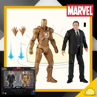 Hasbro MARVEL LEGENDS SERIES 6-INCH INFINITY SAGA HAPPY HOGAN AND IRON MAN MARK 21 Figure 2-Pack