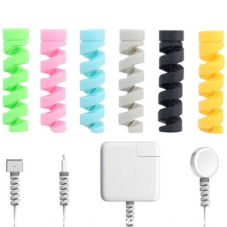 เกลียวซิลิโคน ป้องกันสายเคเบิลข้อมูล สําหรับ IPhone Android ที่ชาร์จ USB สากล ตัวป้องกันสายเคเบิลข้อมูลหูฟัง 1 ชิ้น