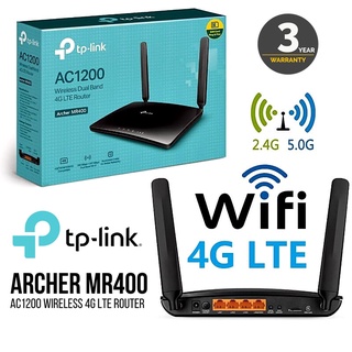 🔥โปรแรง1.1🔥เร้าเตอร์ใส่ซิม 4G TP-LINK (Archer MR400) AC1200 4G Router Wifi รองรับ 4G ทุกเครือข่าย ประกัน 3 ปี